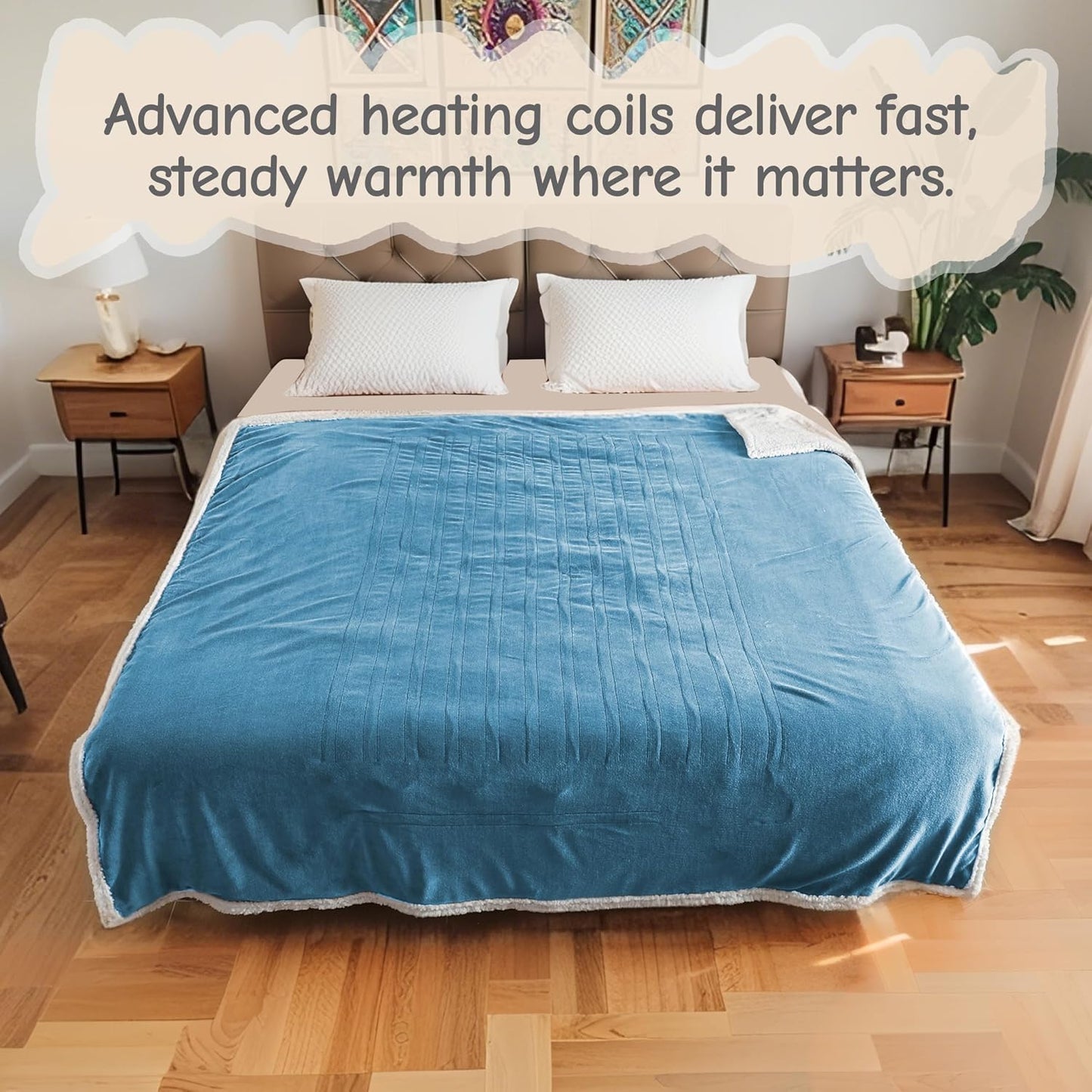Soypipo Electric Heated Throw Blanket 50"x60", Faux Fur Plush with 4 Heat Settings & 2/4/8/10H Auto Shut-Off, Overheat Protection, Machine Washable, for Office & Chair, Dark Grey