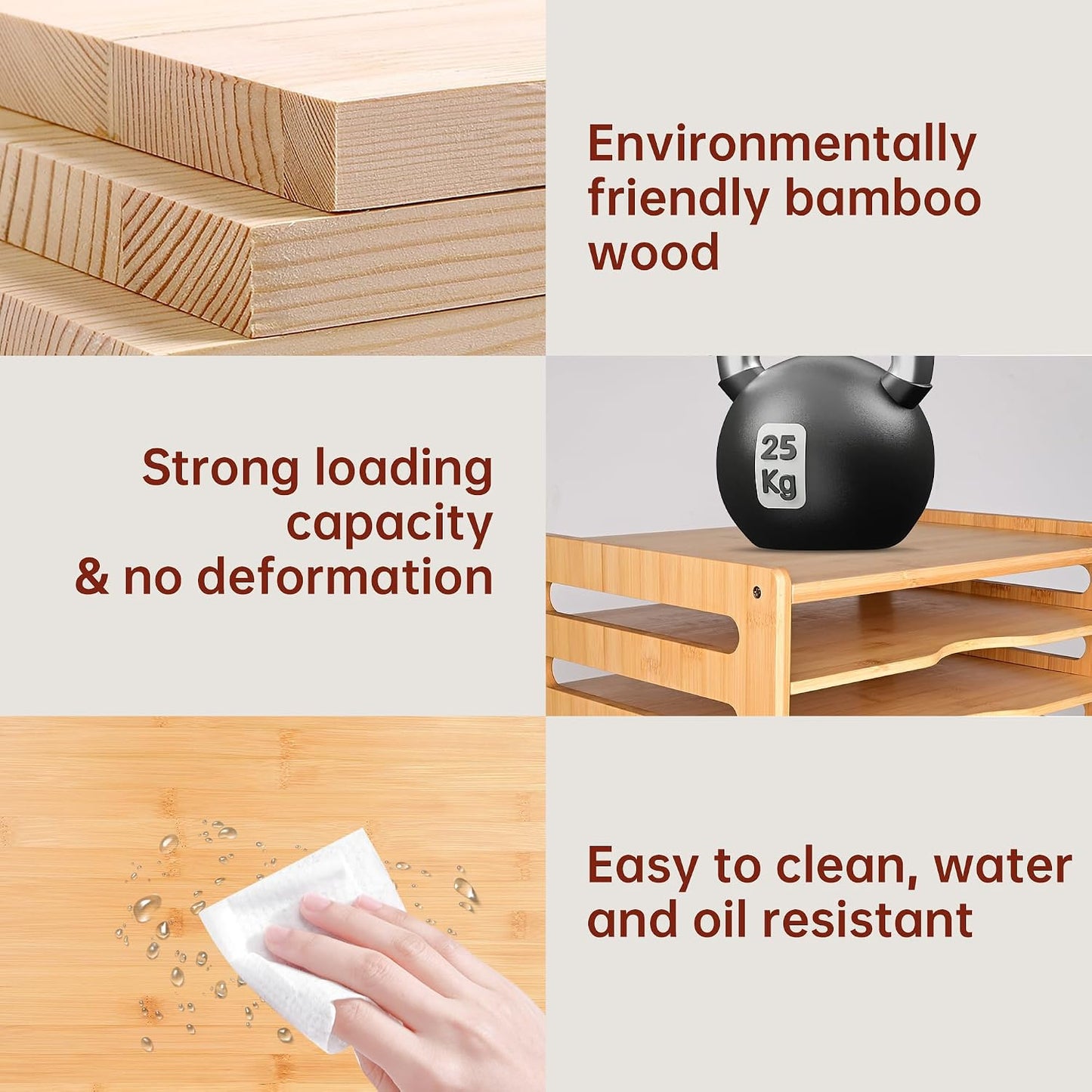 Cookie Sheet Organizer for Cabinet, 6 Tier Sheet Pan Organizer | Baking Sheet Organizers Inside Cabinet, Bamboo Kitchen Organizer for Bakeware and Cutting Board