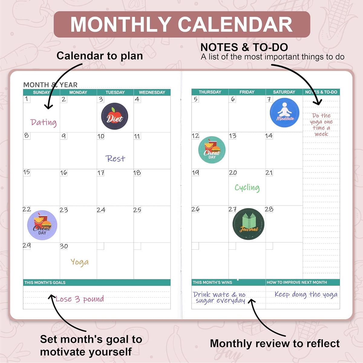 Food Journal - Journal for Women Weight Loss, 5.8" x 8.3