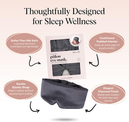Kitsch Contour Satin Sleep Mask | Eye Masks for Sleep - Blush | Softer Than Silk Sleep Mask, Blindfold Sleep Masks for Women & Men, No Eye Pressure, Lightweight Eye Mask, Travel Essentials