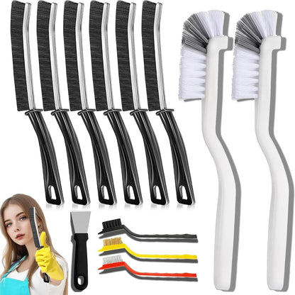 3Pcs Hard-bristled Crevice Cleaning Brush, Multifunctional Thin Gap Scrub Brush, Bathroom Cleaner Tools for Household Use, Kitchen, Window, Toilet, Grout, Faucets, Car