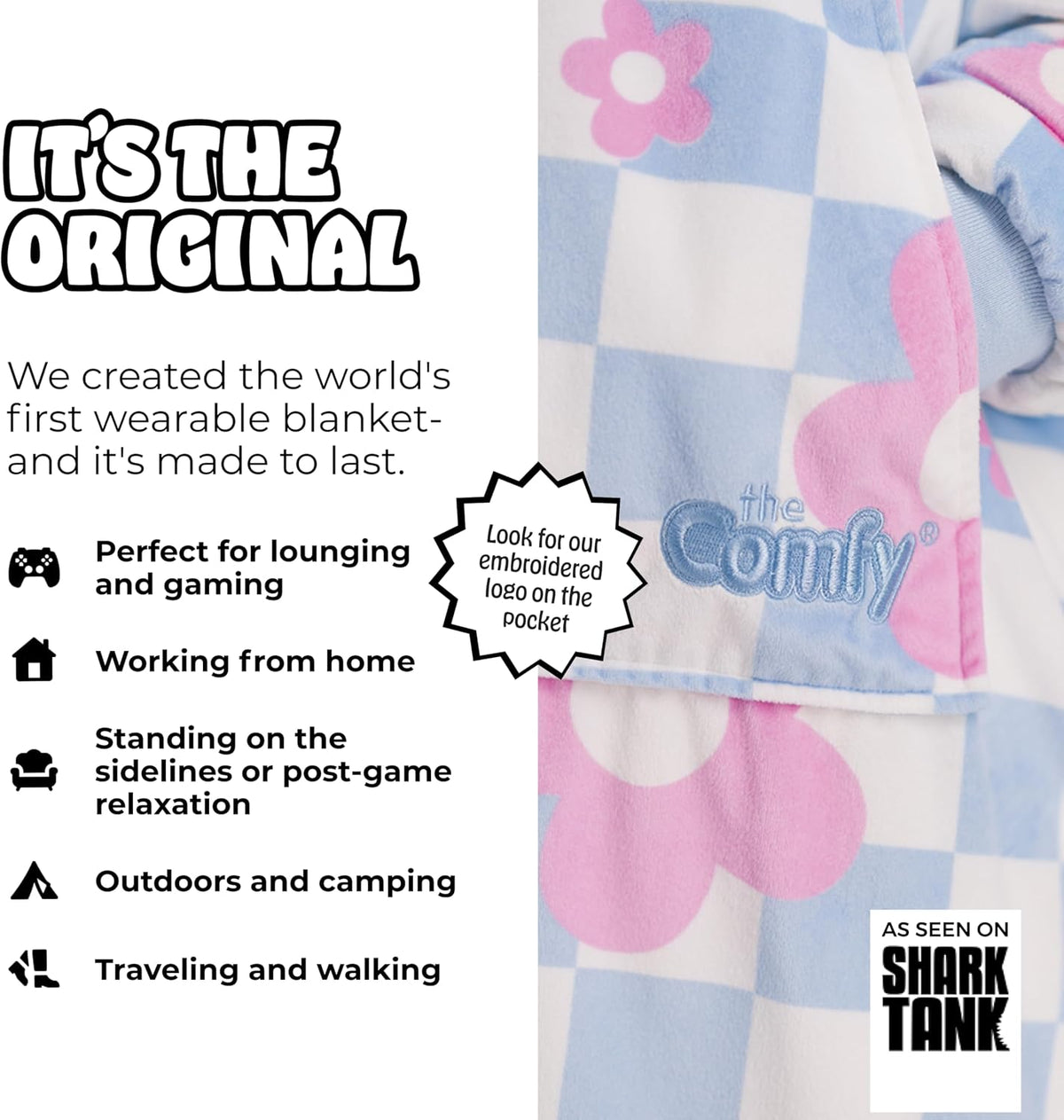 THE COMFY Original | Shark Tank | Patented | Sherpa Wearable Blanket Hoodie
