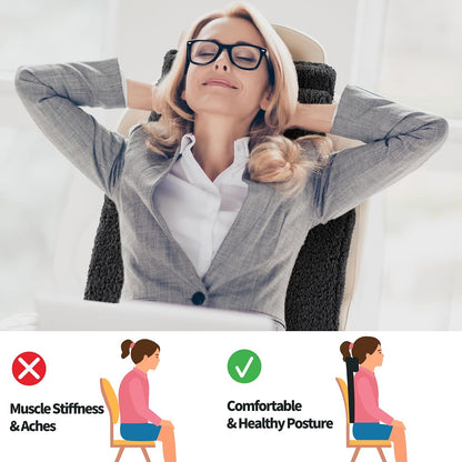 HOMBYS Sherpa Fleece Lumbar Support Pillow with Headrest for Recliner,Memory Foam Recliner Chair Cushion for Back Pain,Big High Back Support for Recliner with Chair Headrest for Elderly (Khaki)