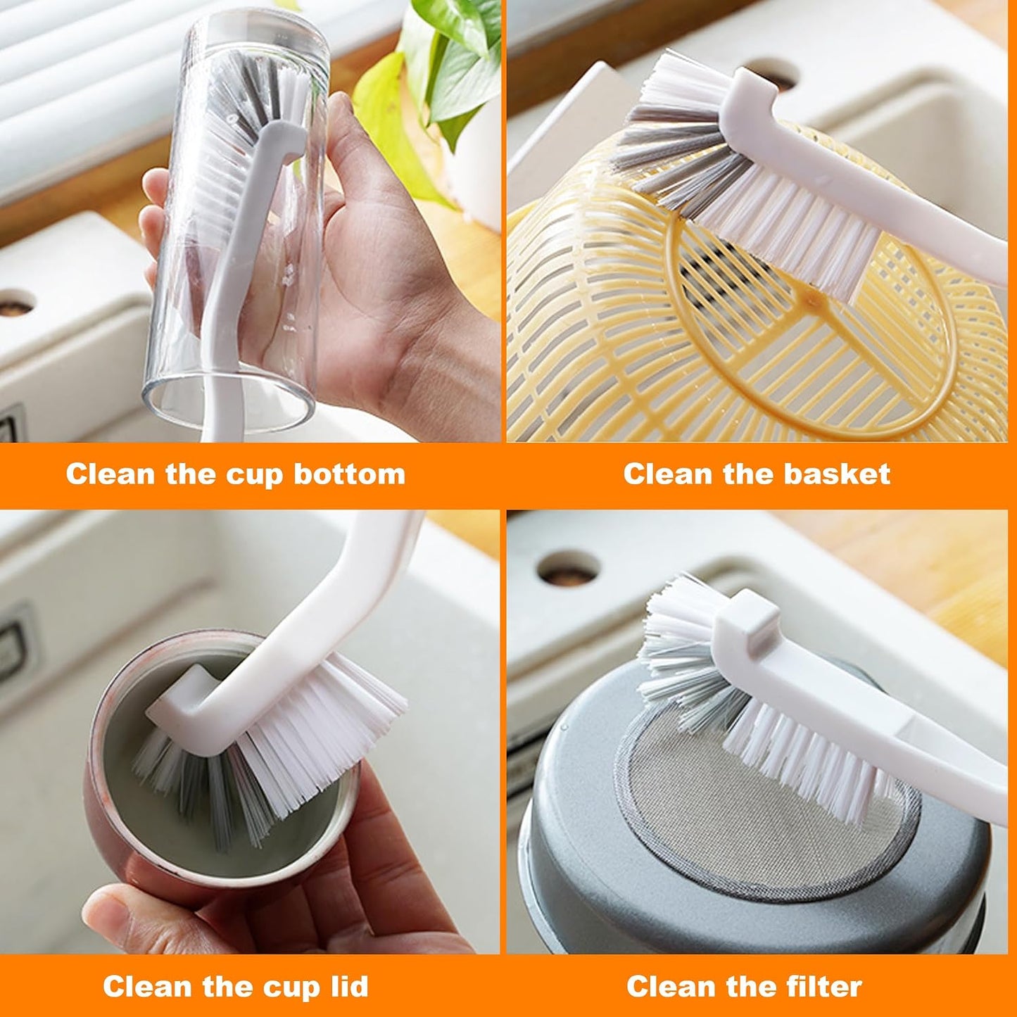 3Pcs Hard-bristled Crevice Cleaning Brush, Multifunctional Thin Gap Scrub Brush, Bathroom Cleaner Tools for Household Use, Kitchen, Window, Toilet, Grout, Faucets, Car