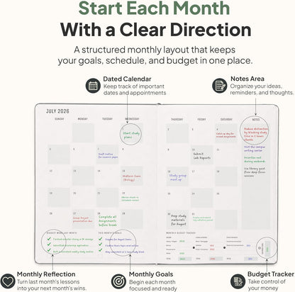 Dated, 2026 Planner, 5.8” x 8.3” - The #1 Productivity Planner to Achieve Your 2026 Goals - Planner 2026-2027 by PRODUCTIVITY STORE (A5, GREY)