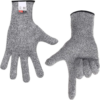 4 PCS (M+L) Cut Resistant Gloves Level 5 Protection for Kitchen, Upgrade Safety Anti Cutting Gloves for Meat Cutting, Wood Carving, Mandolin Slicing and More(Large+Medium)