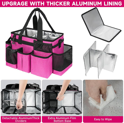 Cleaning Caddy Bag, Extra Large Cleaning Supply Bag for Housekeepers,Black | Sturdy Cleaning Caddy Organizer for Cleaning Supplies with Handle and Adjustable Shouder Strap, Easy to Clean Design