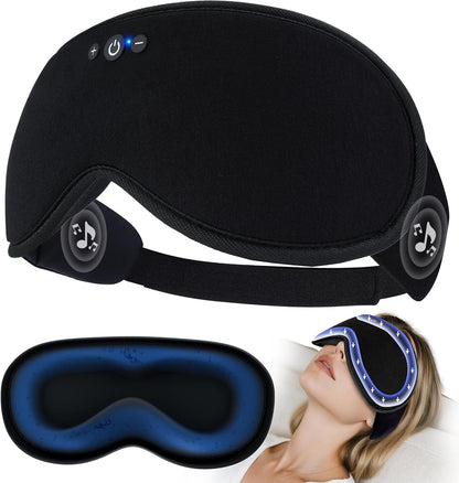 Sleep Mask Headphones Bluetooth 5.4 with 3D Removable Hot & Cold Compress, TOPOINT Weighted Eye Mask Blackout Soft Cooling Breathable for Women Men Sleep Relax Eyes Migraine Office Travel, Purple