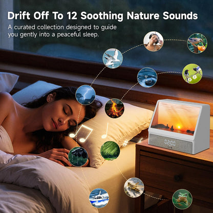 Sunset Alarm Clock，Natural Wake-Up Light White Noise Machine