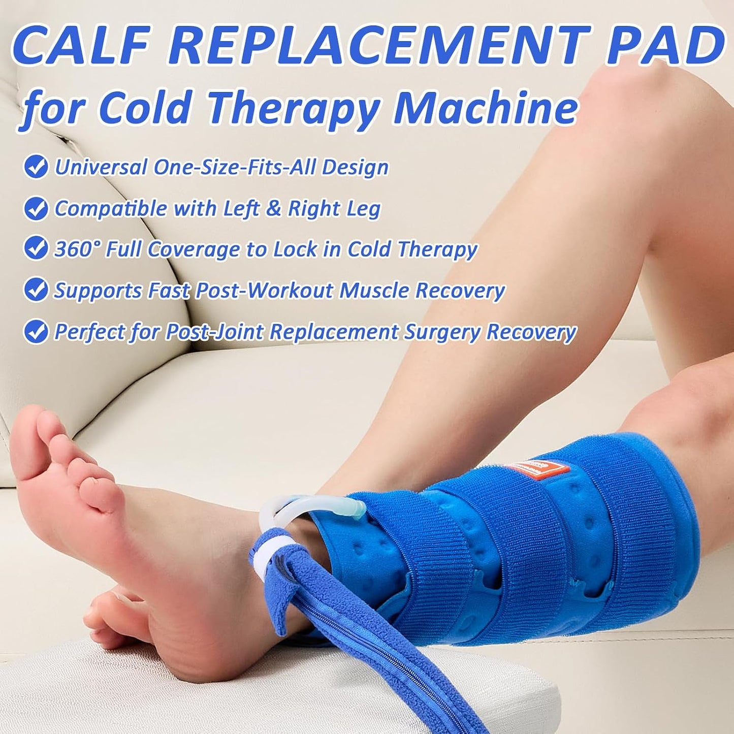 Ankle Foot Ice Pack Wrap for Cold Therapy Machine, Replacement Pad Only for Cryotherapy Unit, Cold Water Therapy for Plantar Fasciitis Relief, Post-Surgery & Injury Recovery - Universal Connector