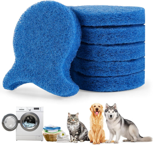 Losaria Pet Hair Remover for Laundry Reusable Washer & Dryer Fur Catcher | 6 PCS Dog & Cat Hair Catcher Tool, Effectively Removes Pet Hair, Lint and Dander from Bedding and Clothing, Blue