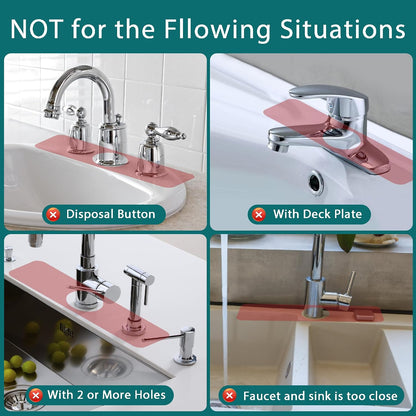 Water Absorbing Stone Kitchen Sink Mat Faucet Splash Guard for Bathroom | Quick Dry, Raised Feet, Diatomaceous Earth, Stone Faucet Mat, Sink Protector for Counter, Sink Accessories, Bathroom Decor