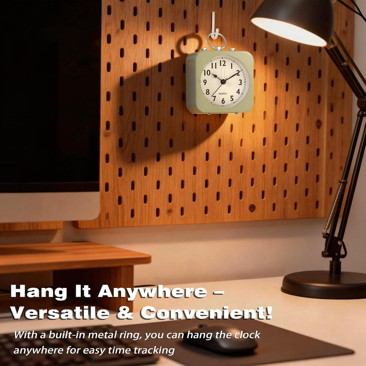 AYRELY® Small Metal Alarm Clock, Desk and Table Clock for Travel