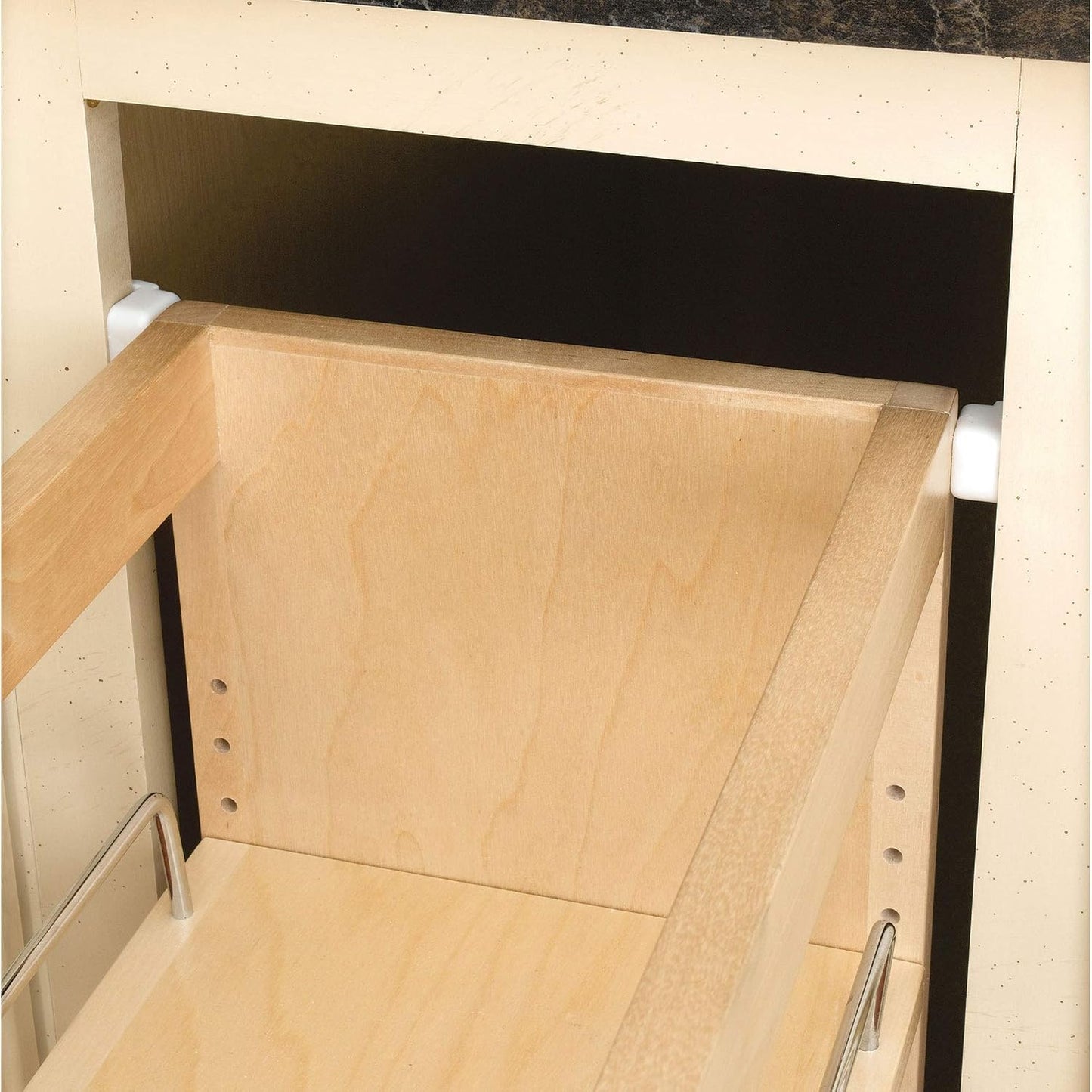 Rev-A-Shelf Pullout Kitchen Cabinet Organizer, Min Cabinet Opening 5.5" W | 5" W Slide Out Pantry Spice or Utensil Storage Rack with Adjustable Shelves for Base Cabinet Organization, 448-BC-5C