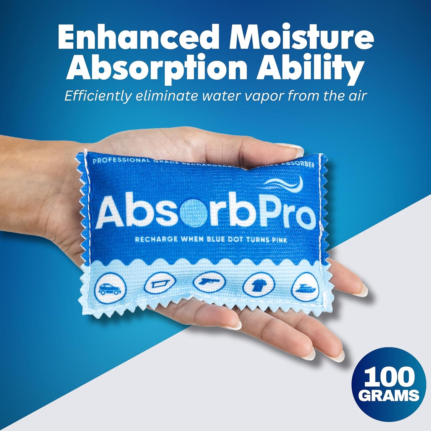 Rechargeable Dehumidifier Bag, 100g Silica Gel, 1-Pack