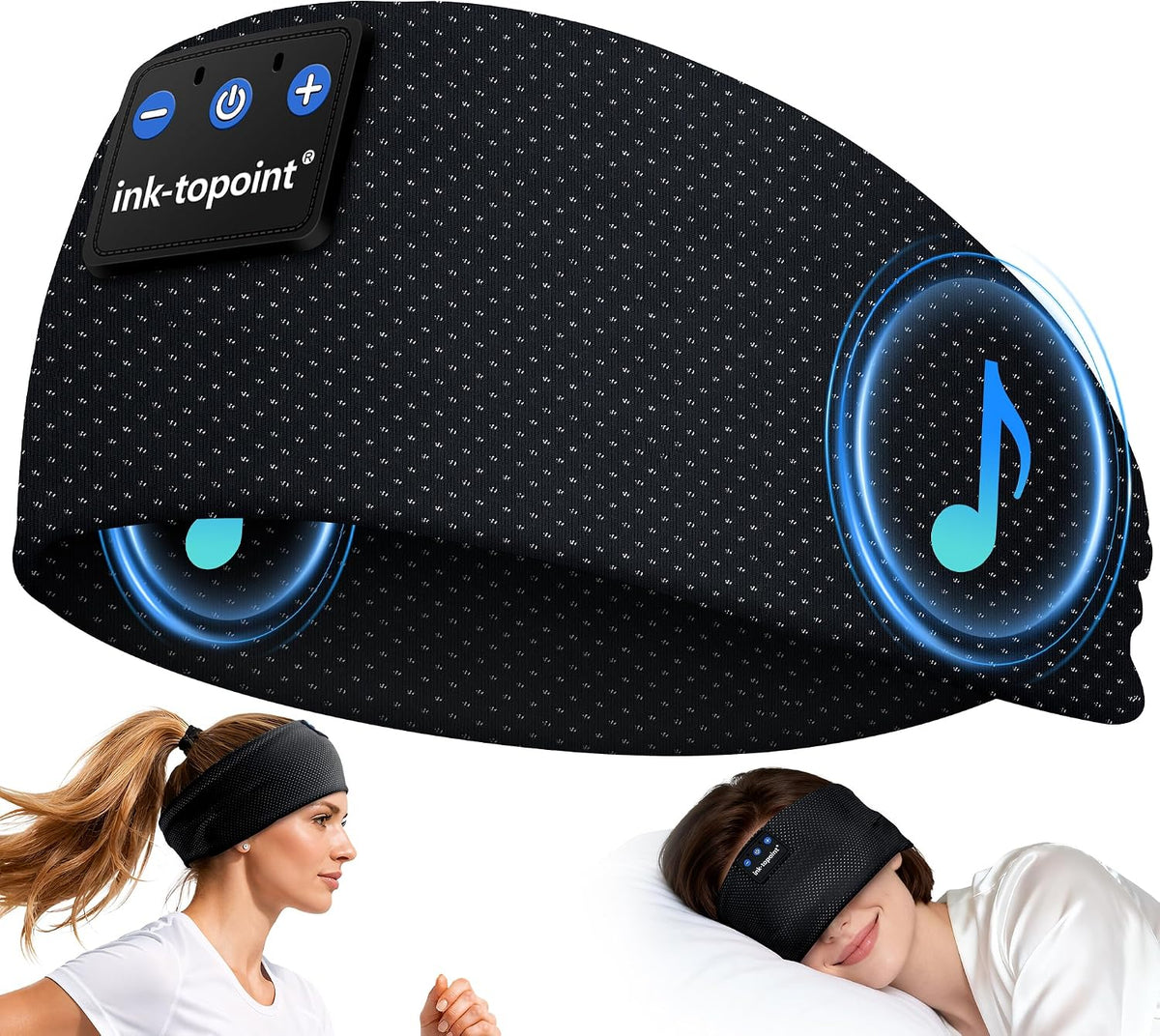 ink-topoint Sleep Headphones Bluetooth Headband, Wireless Sports Earphones