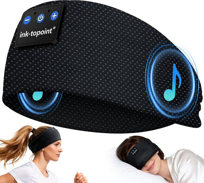 ink-topoint Sleep Headphones Bluetooth Headband, Wireless Sports Earphones | Sleeping Headphone for Side Sleepers with HD Stereo Speakers Breathable Headbands for Running, Yoga, Travel, Women&Men