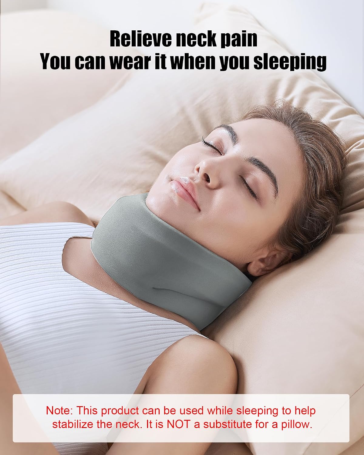 Neck Brace for Sleeping - Cervical Collar Relief Neck Pain and Neck Support Soft Foam Wraps Keep Vertebrae Stable for Relief of Cervical Spine Pressure for Women & Men Rose Pink Large Size