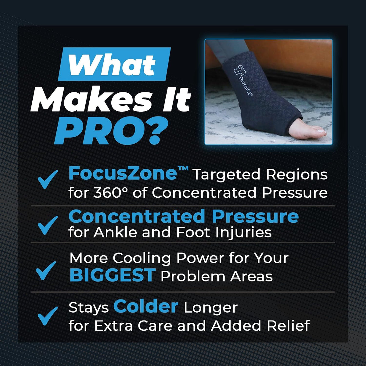 TheraICE Ankle Ice Pack Wrap, Achilles Tendonitis Brace, Plantar Fasciitis