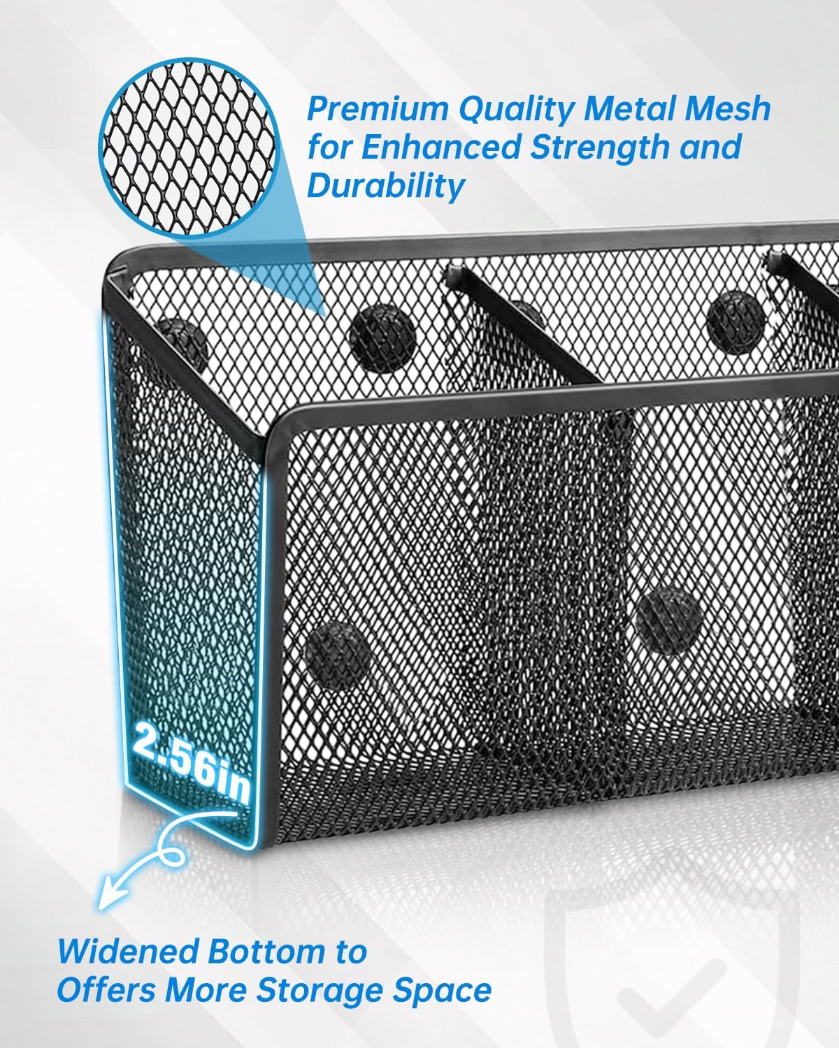 Magnetic Pen Holder, Metal Storage Basket with Strong Magnets | Organizer for Whiteboard Refrigerator Locker Accessories Teacher Must Haves Classroom Organization