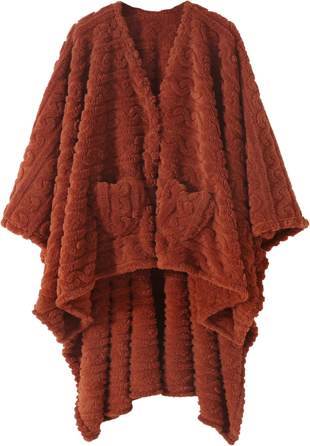 Wearable Blanket Sherpa Fleece Shawl Blanket with Pockets Blanket Poncho Cape for Adults, Cozy Shawl TV Throw Blankets
