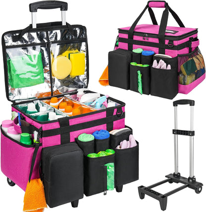 Cleaning Caddy Bag, Extra Large Cleaning Supply Bag for Housekeepers,Black | Sturdy Cleaning Caddy Organizer for Cleaning Supplies with Handle and Adjustable Shouder Strap, Easy to Clean Design