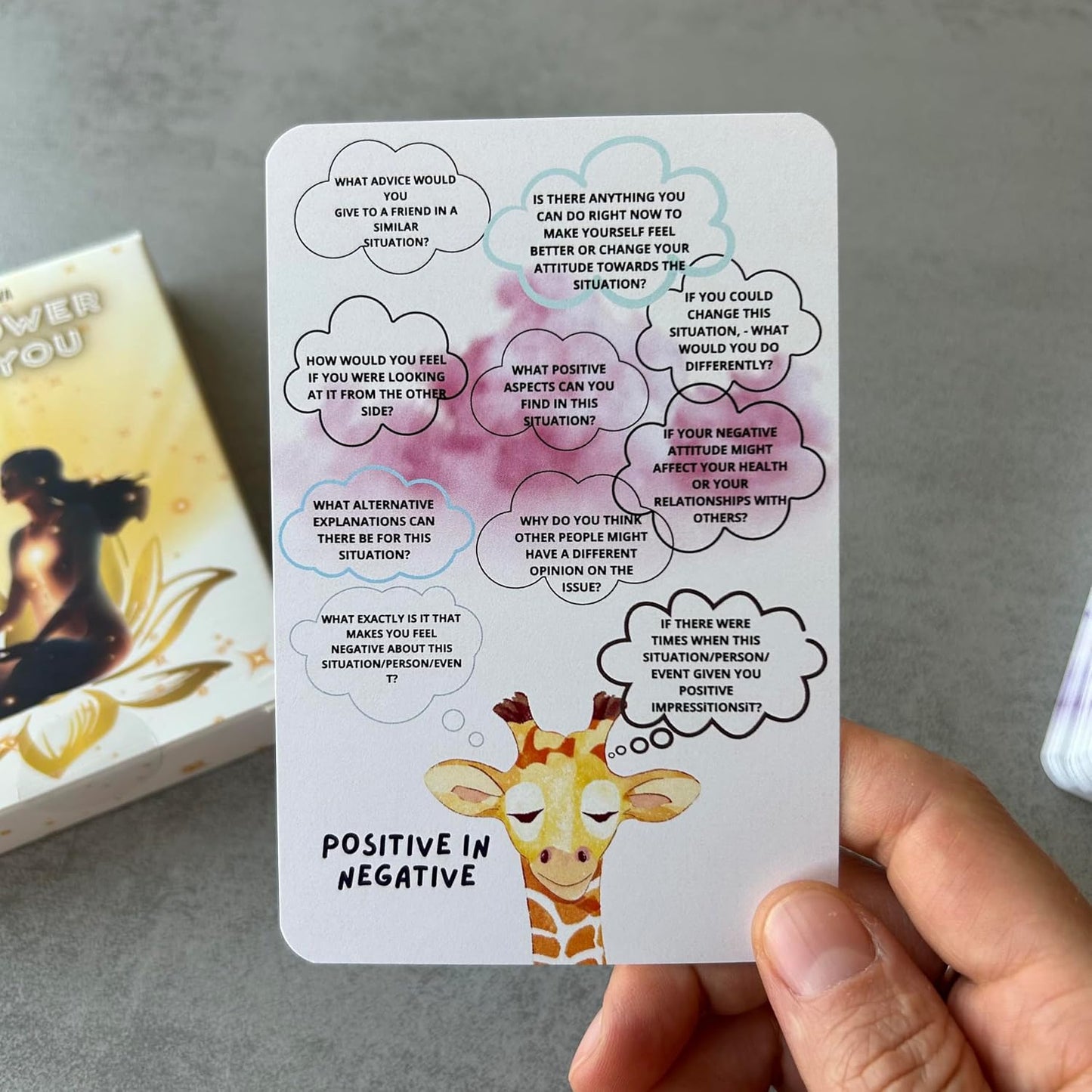 Panic Attack & Anxiety Relief Cards – 'The Power is in You' 46 - Card Deck with Grounding Exercises, Breathing Techniques & Stress Management Practices (English)