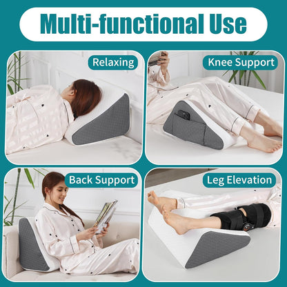 BALAPET Leg Elevation Pillows for After Surgery, 8.7'' Foam Leg Support and Elevation Knee Pillow, Knee Replacement Recovery Aids for Relieves Hip, Knee Pain and Improves Blood Circulation