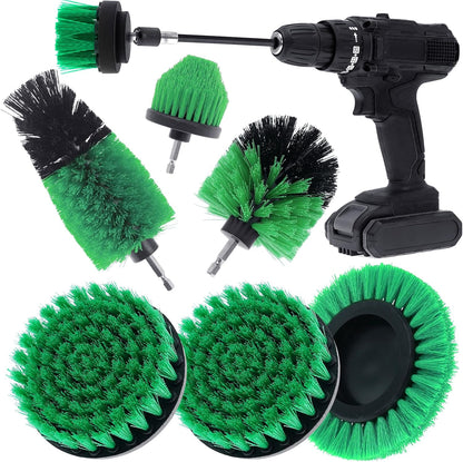 8 Pcs Drill Brush Attachment Set - Power Scrub Brush Kit | Brush Drill with Extend Long Attachmen - All Purpose Household Cleaning Brushes for Car, Grout, Floor, Tub, Bathroom