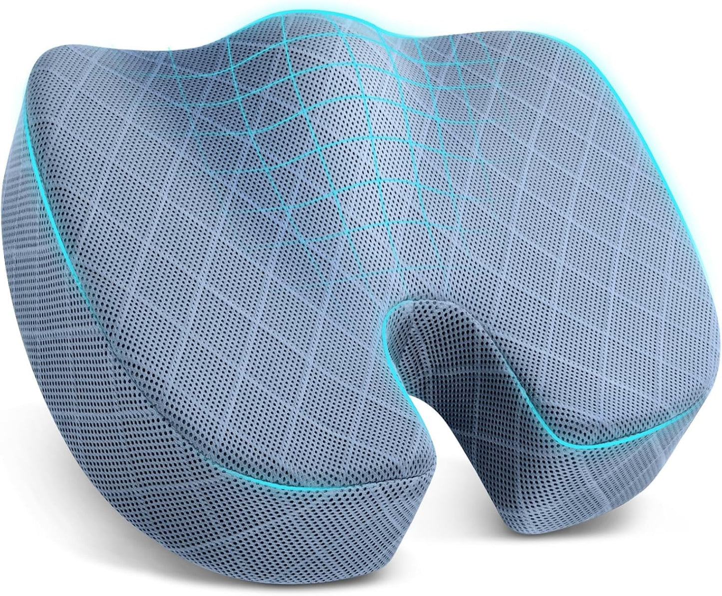 TushGuard Office/ Car Seat Cushion, Non-Slip Sciatica & Back Coccyx Tailbone Pain Relief Chair Pad, Memory Foam Butt Pillow for Computer Desk, Wheelchair, Driving (Black)