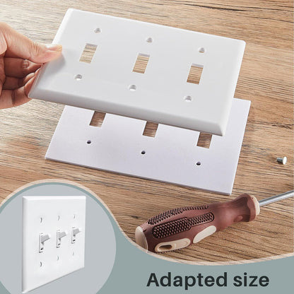 Tondiamo 20 Pcs Foam Outlet Insulation Gasket Pads,4.25 x 6.2 Inch,3-gang | Draft Blocker for Electrical Boxes, Fits Wall Switch Covers, Energy Saving Sealing Foam, Easy Peel Stick Install