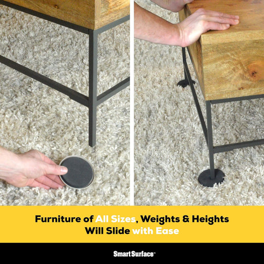 Furniture Sliders for Carpet - 16 Pack - 3.5" Round | 8295 Coasters for Heavy Furniture - Protect Your Carpeted Floors - For Mom to Movers and More