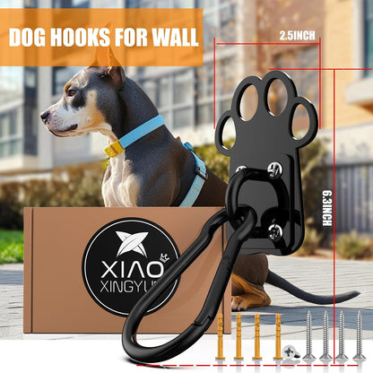 XIAOXINGYUN Heavy-Duty Indoor and Outdoor Dog Leash Holder for Wall – Automatic Closing Dog Leash Hook, Secure and Escape-Proof Hook for Lead Management, Easy to Install for Home & Business