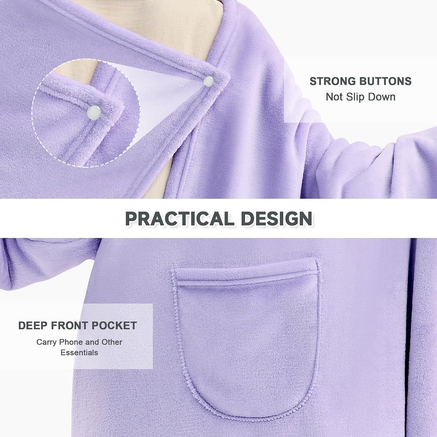 IFNOW Fleece Wearable Blanket with Sleeves, Oversized Snuggle Robe