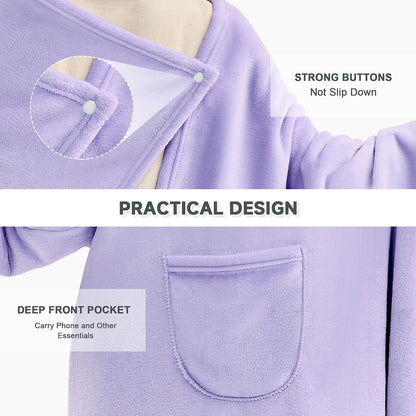 IFNOW Fleece Wearable Blanket with Sleeves, Oversized Snuggle Robe