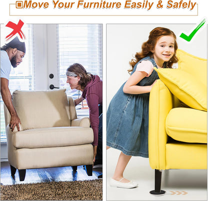 Furniture Sliders for Carpet 16 PCS - 3 1/2" | Heavy Duty Furniture Movers Sliders, Reusable Moving Pads, Easily and Safely Move Any Item, Floor Protection
