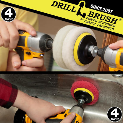 Cordless Drill Attachment - Acid Rain - Pool Tile - Granite - Shower Doors | Scrub - Scour - Drill Pads - Hard Water Stain Remover - Soap Scum - Mold - Mildew - Mineral - Rust - Calcium - Limescale