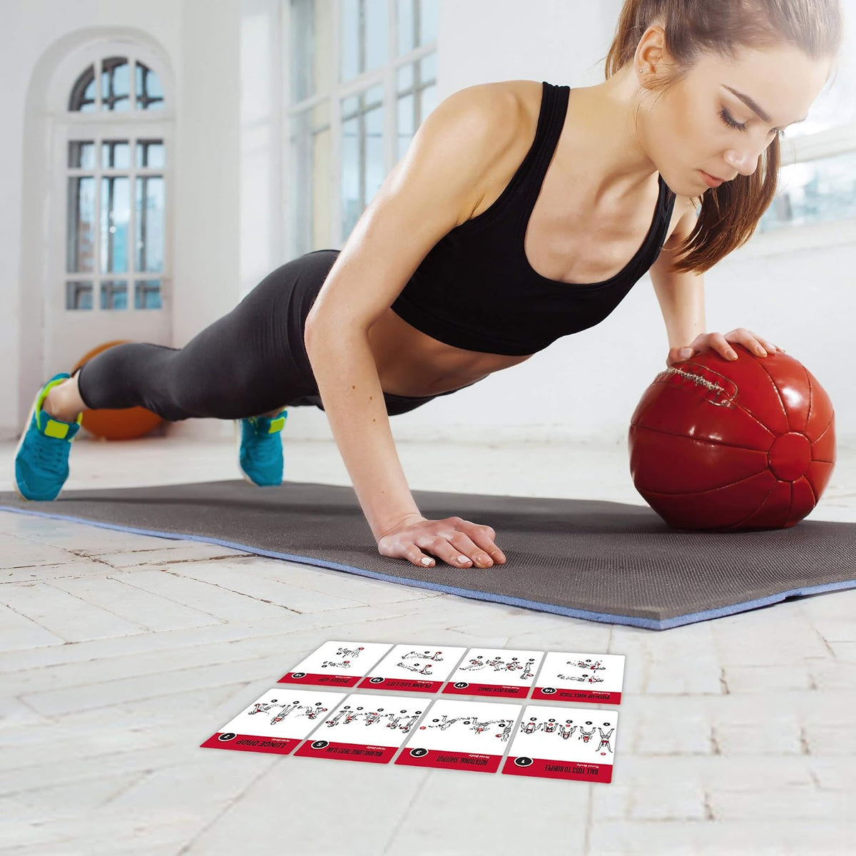NewMe Fitness Pilates Workout Cards, Fitness Deck for Women and Men