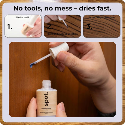 Light Brown Wood Stain Repair Kit, Brush-On Touch-Up Stain Bottles, Golden Oak, Early America, Cherry, Red Oak, Interior and Exterior Wood, 4 fl oz Total by spot.