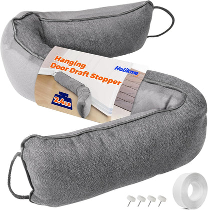 Holikme Weighted Door Draft Stopper - Under Door Seal, 36inch Black | Heavy Duty Fabric, Removable Washable Cover, Hook-and-Loop Fasteners Included, Soundproof & Thermal Insulation, Energy Saving