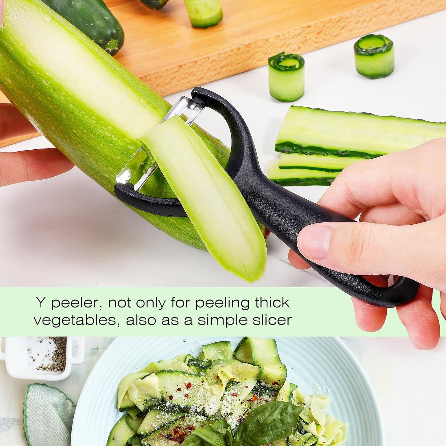 Senbowe Upgrade Potato Peeler for Kitchen, 6PCS Stainless Steel Vegetable Peeler, I and Y Veggie Food Peeler for Apple Fruit Carrot Zucchini Cucumber,Good Grip Makes Peeling Very Easy (Green)