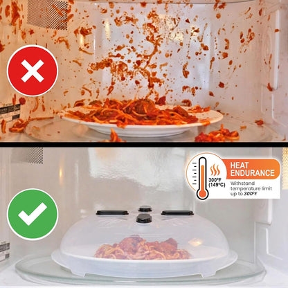 HOVER COVER Tall Magnetic Microwave Splatter Cover for Food, 12 Inch-Black