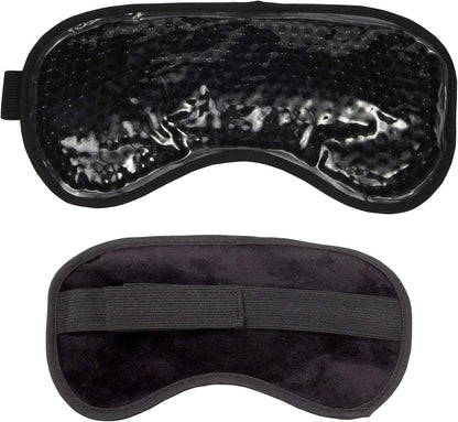 Cooling Eye Mask Reusable Gel Eye Mask for Puffy Eyes,Ice Eye Mask Cold Eye Mask Frozen with Plush Backing for Headache,Migrain,Stress Relief-Color Black