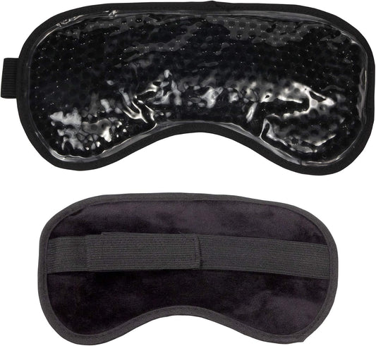 Cooling Eye Mask Reusable Gel Eye Mask for Puffy Eyes,Ice Eye Mask Cold Eye Mask Frozen with Plush Backing for Headache,Migrain,Stress Relief-Color Black