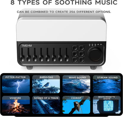 TMEHM 4-in-1 Sleep Sound Machine with White Noise & Aroma Diffuser | Bluetooth Speaker, Night Light & 8 Nature Sounds with Timer for Baby, Kids and Adults