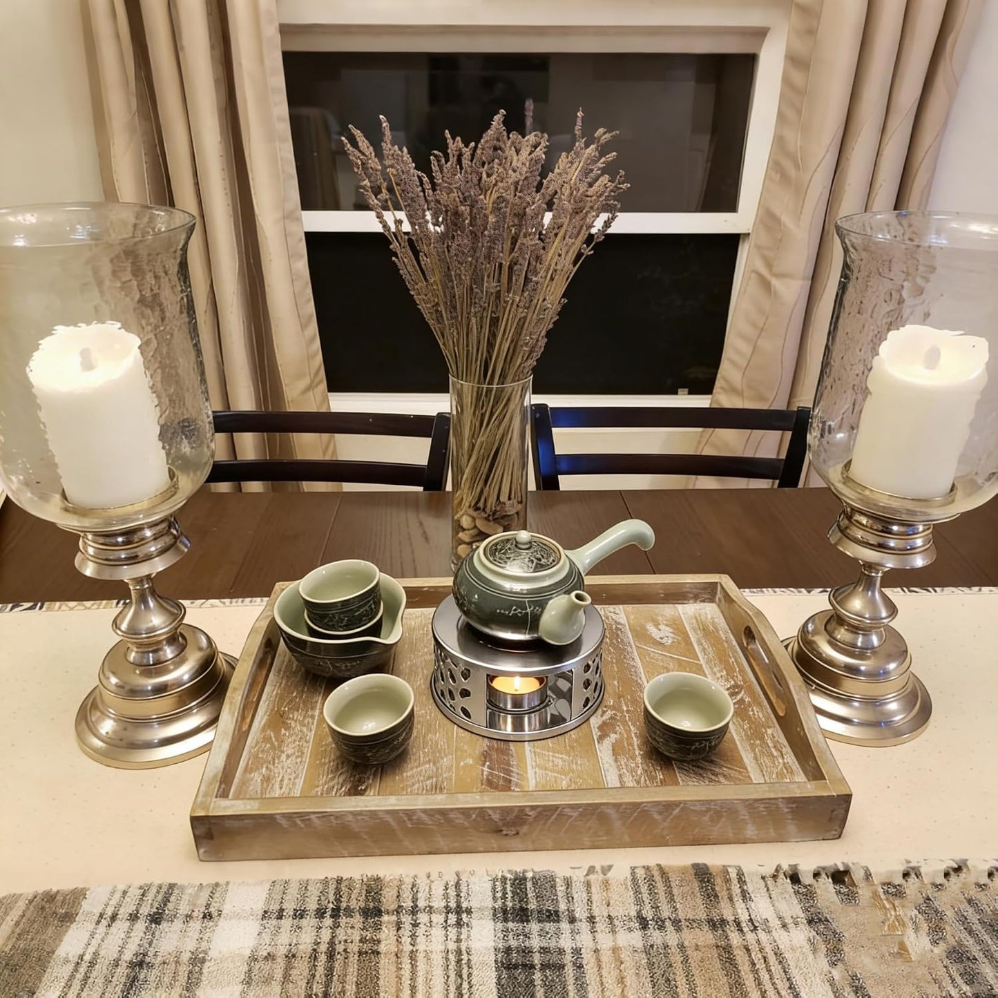 4 PCS Teapot Warmer, Stainless Steel Teapot Warmer, Metal Teapot Heater with Tealight Candle Holder, Brushed Coffee Tea Warmer Base for Glass or Ceramic Teapot, Silver