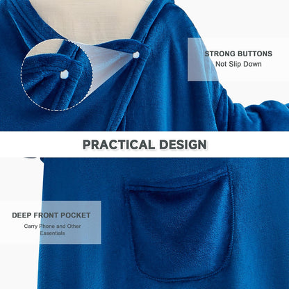 IFNOW Fleece Wearable Blanket with Sleeves, Oversized Snuggle Robe