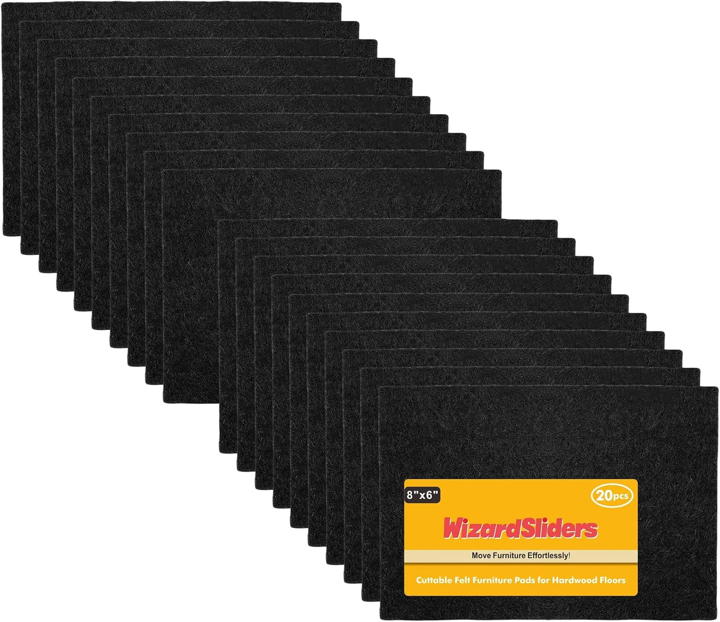 Felt Furniture Pads Self-Adhesive for Hardwood Floors, 8pcs 8" x 6" x 1/5" Cuttable Furniture Pads Square Furniture Movers, Floor Protector Cut into Any Shape, Beige