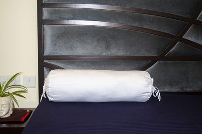 Saffron HANDICRAFTS Cotton 240TC - Bolster Cover Full Round Removable Cover for Neck Roll, Leg Rest,Yoga Practice, Meditation, Bed Sofa Couch (Teal Blue, 8"x24"(20 cm x 60 cm))
