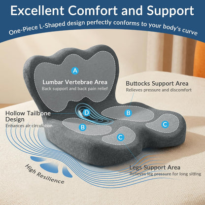 Exclusivo Mezcla Memory Foam Seat Cushion, Grey